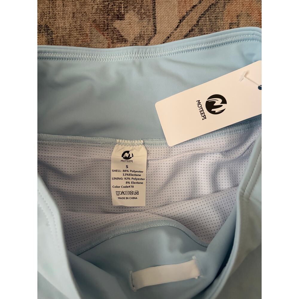 MOTEEPI Athletic Golf Tennis Skort Womens Small Blue Built In Shorts Pockets - Picture 3 of 5
